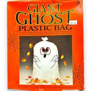 Amscano Vintage 1990's Ghost Giant Leaf Bags -Halloween Spooky Decor